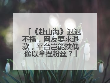 《赴山海》迟迟不播，网友要求退款，平台岂能挟偶像以拿捏粉丝？