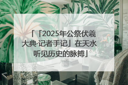 「2025年公祭伏羲大典·记者手记」在天水 听见历史的脉搏
