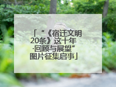 “《宿迁文明20条》这十年·回顾与展望”图片征集启事
