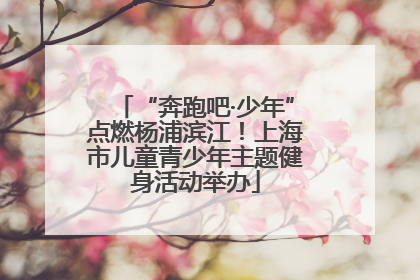 “奔跑吧·少年”点燃杨浦滨江！上海市儿童青少年主题健身活动举办