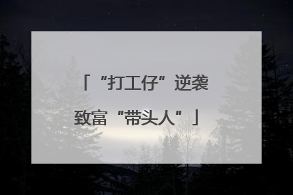 “打工仔”逆袭致富“带头人”