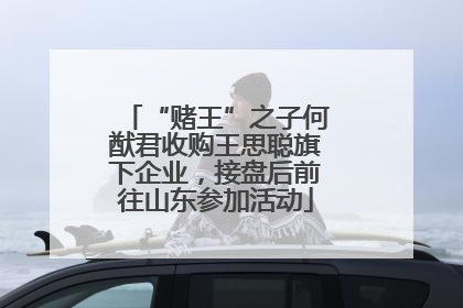 “赌王”之子何猷君收购王思聪旗下企业，接盘后前往山东参加活动