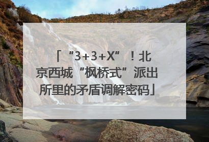 “3+3+X”！北京西城“枫桥式”派出所里的矛盾调解密码