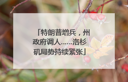 特朗普增兵，州政府调人……洛杉矶局势持续紧张