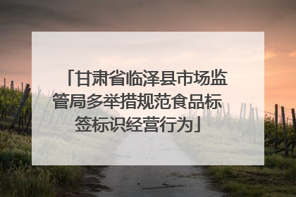 甘肃省临泽县市场监管局多举措规范食品标签标识经营行为