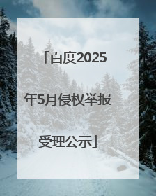 百度2025年5月侵权举报受理公示