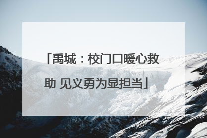 禹城：校门口暖心救助 见义勇为显担当
