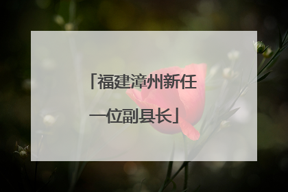福建漳州新任一位副县长