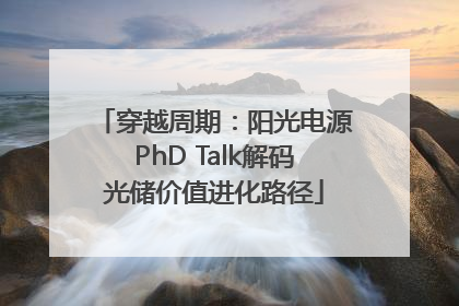 穿越周期：阳光电源PhD Talk解码光储价值进化路径