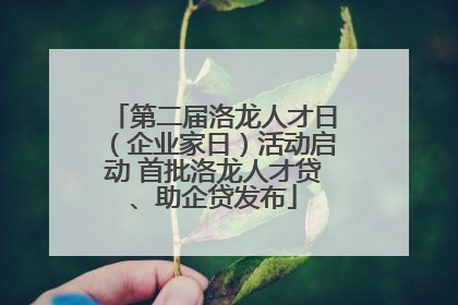 第二届洛龙人才日（企业家日）活动启动 首批洛龙人才贷、助企贷发布