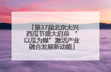 第37届北京大兴西瓜节盛大启幕 “以瓜为媒”激活产业融合发展新动能