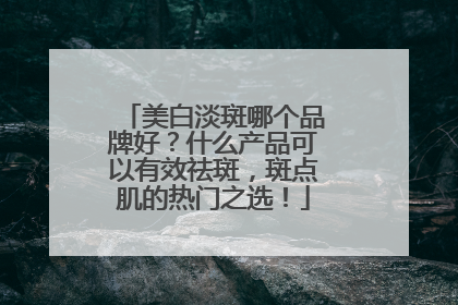美白淡斑哪个品牌好？什么产品可以有效祛斑，斑点肌的热门之选！