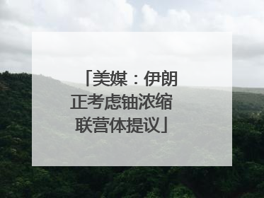 美媒：伊朗正考虑铀浓缩联营体提议