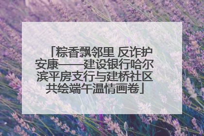 粽香飘邻里 反诈护安康——建设银行哈尔滨平房支行与建桥社区共绘端午温情画卷