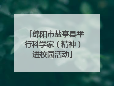 绵阳市盐亭县举行科学家（精神）进校园活动