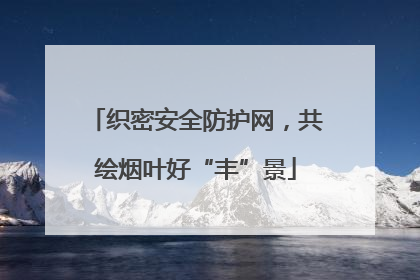 织密安全防护网，共绘烟叶好“丰”景
