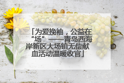 为爱挽袖，公益在“场”——青岛西海岸新区大场镇无偿献血活动温暖收官