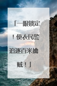 一眼锁定！便衣民警追逐百米擒贼！