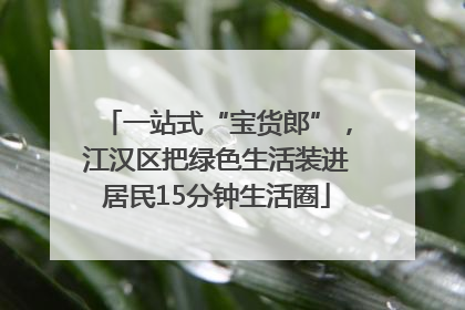 一站式“宝货郎”，江汉区把绿色生活装进居民15分钟生活圈