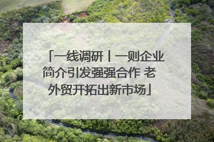 一线调研丨一则企业简介引发强强合作 老外贸开拓出新市场