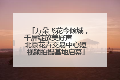 万朵飞花今倾城，千屏绽放美好声——北京花卉交易中心短视频拍摄基地启幕