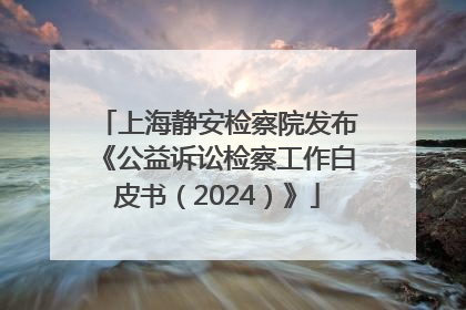 上海静安检察院发布《公益诉讼检察工作白皮书（2024）》