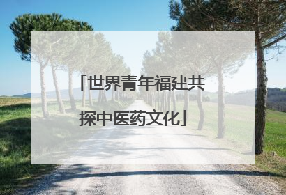 世界青年福建共探中医药文化