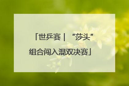 世乒赛｜“莎头”组合闯入混双决赛