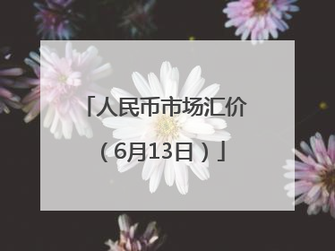 人民币市场汇价（6月13日）