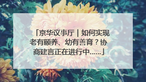 京华议事厅｜如何实现老有颐养、幼有善育？协商建言正在进行中……