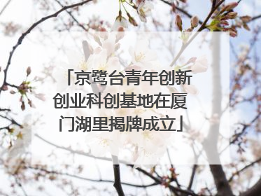 京鹭台青年创新创业科创基地在厦门湖里揭牌成立