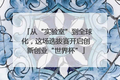 从“实验室”到全球化，这场选拔赛开启创新创业“世界杯”