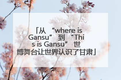 从 “where is Gansu” 到 “This is Gansu” 世博舞台让世界认识了甘肃