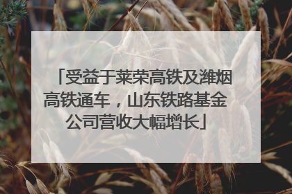 受益于莱荣高铁及潍烟高铁通车，山东铁路基金公司营收大幅增长