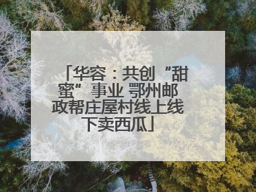 华容：共创“甜蜜”事业 鄂州邮政帮庄屋村线上线下卖西瓜