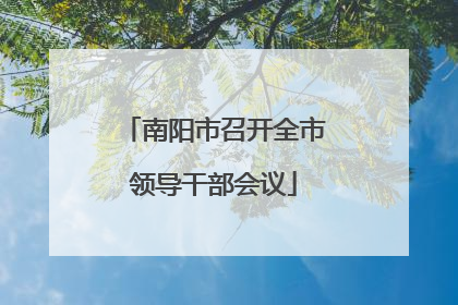 南阳市召开全市领导干部会议