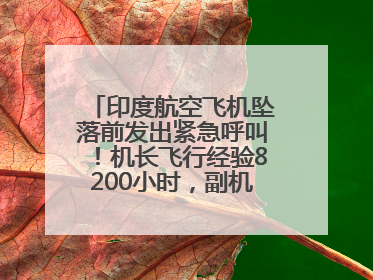 印度航空飞机坠落前发出紧急呼叫！机长飞行经验8200小时，副机长1100小时