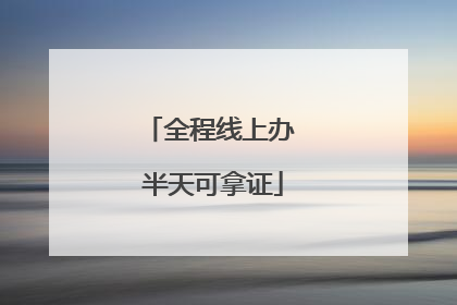 全程线上办 半天可拿证