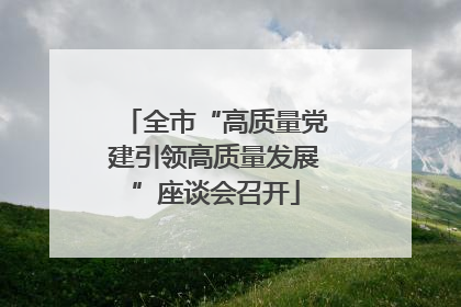 全市“高质量党建引领高质量发展”座谈会召开