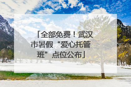 全部免费！武汉市暑假“爱心托管班”点位公布