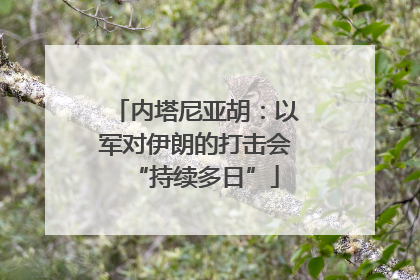 内塔尼亚胡：以军对伊朗的打击会“持续多日”