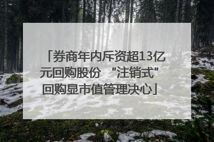 券商年内斥资超13亿元回购股份 “注销式”回购显市值管理决心