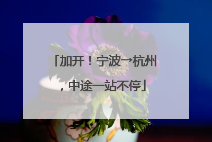 加开！宁波→杭州，中途一站不停