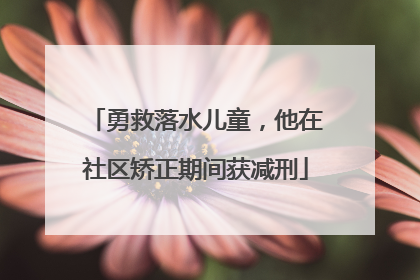 勇救落水儿童，他在社区矫正期间获减刑