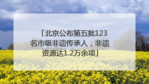北京公布第五批123名市级非遗传承人，非遗资源达1.2万余项