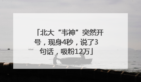 北大“韦神”突然开号，现身4秒，说了3句话，吸粉12万