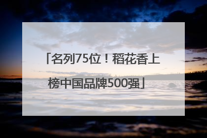 名列75位！稻花香上榜中国品牌500强