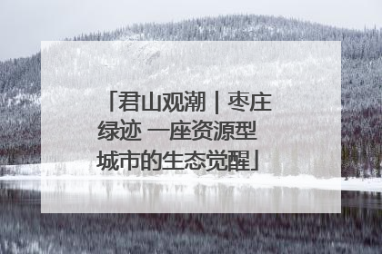 君山观潮｜枣庄绿迹 一座资源型城市的生态觉醒
