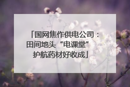 国网焦作供电公司：田间地头“电课堂” 护航药材好收成