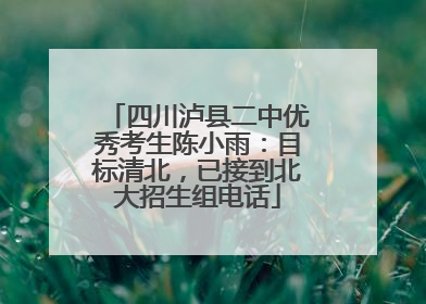 四川泸县二中优秀考生陈小雨：目标清北，已接到北大招生组电话